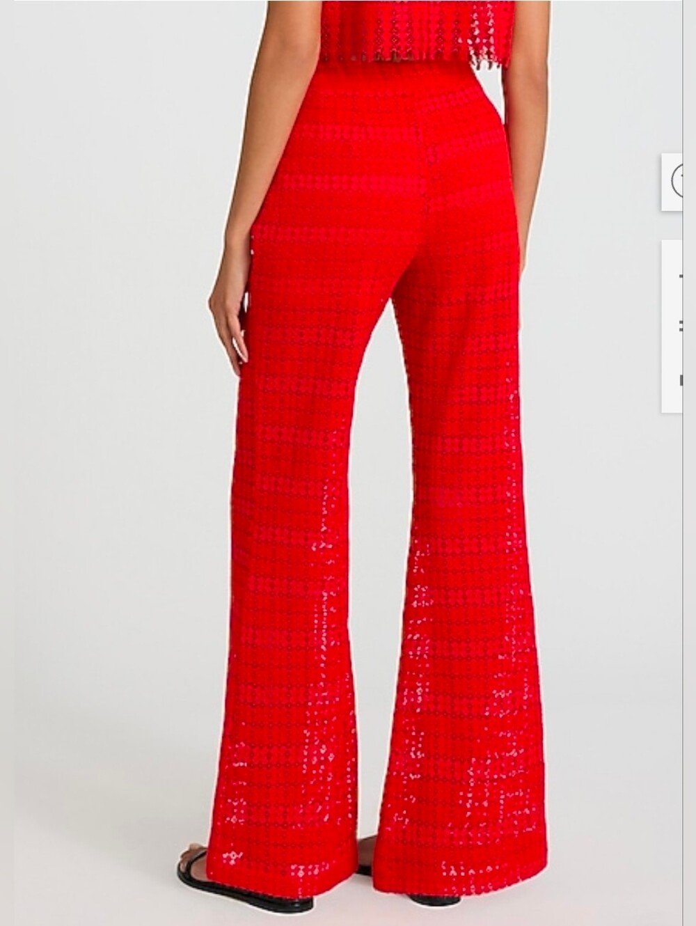 ❤️ NWOT! EXPRESS RED LACE HIGH WAIST LACE FLARE PANTS, 2 (26) - Picture 2 of 15
